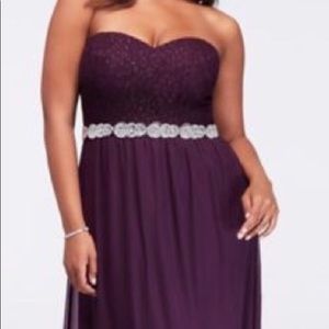 David’s bridal strapless dress size 19